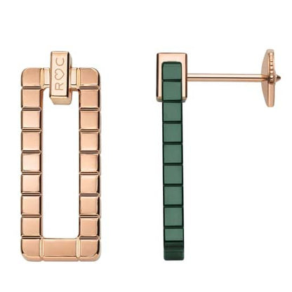 XB-839895-9002 light gold ceramic plaid earrings