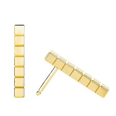 XB-837702-5001 plaid, light gold earrings