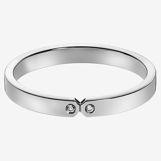 AHS-H113626B light gold double diamond couple ring 7#