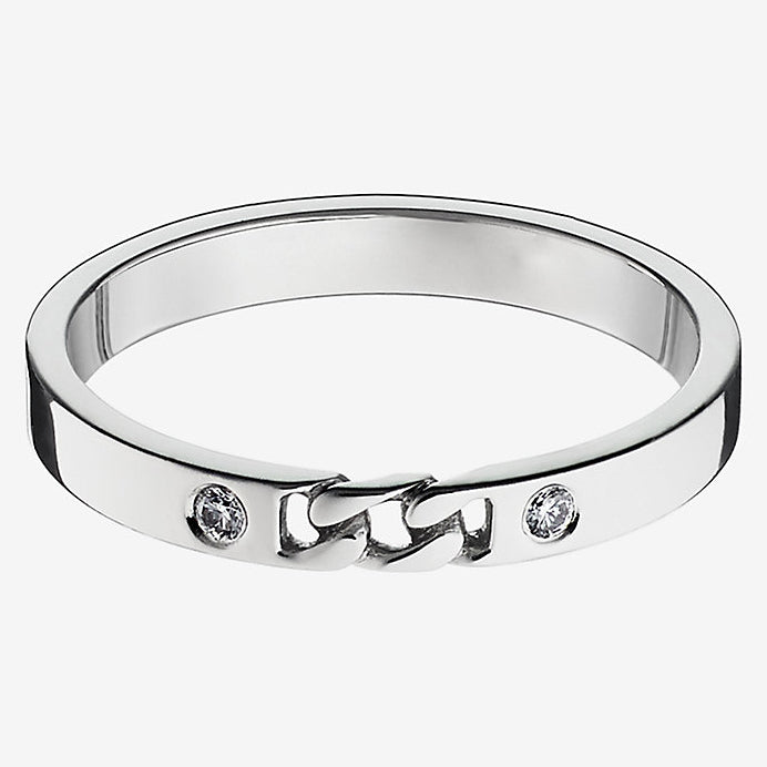 AHS-H116604B 2.8mm double diamond light gold couple ring 16#