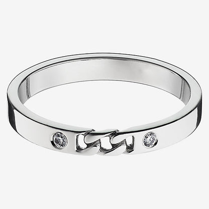 AHS-H116604B 2.8mm double diamond light gold couple ring 16#