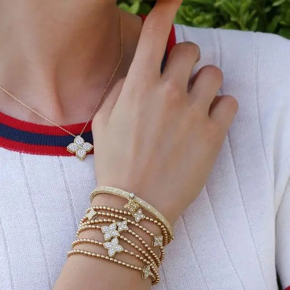 LBT-ADR777BR3028扭绳四叶草珠珠链手链