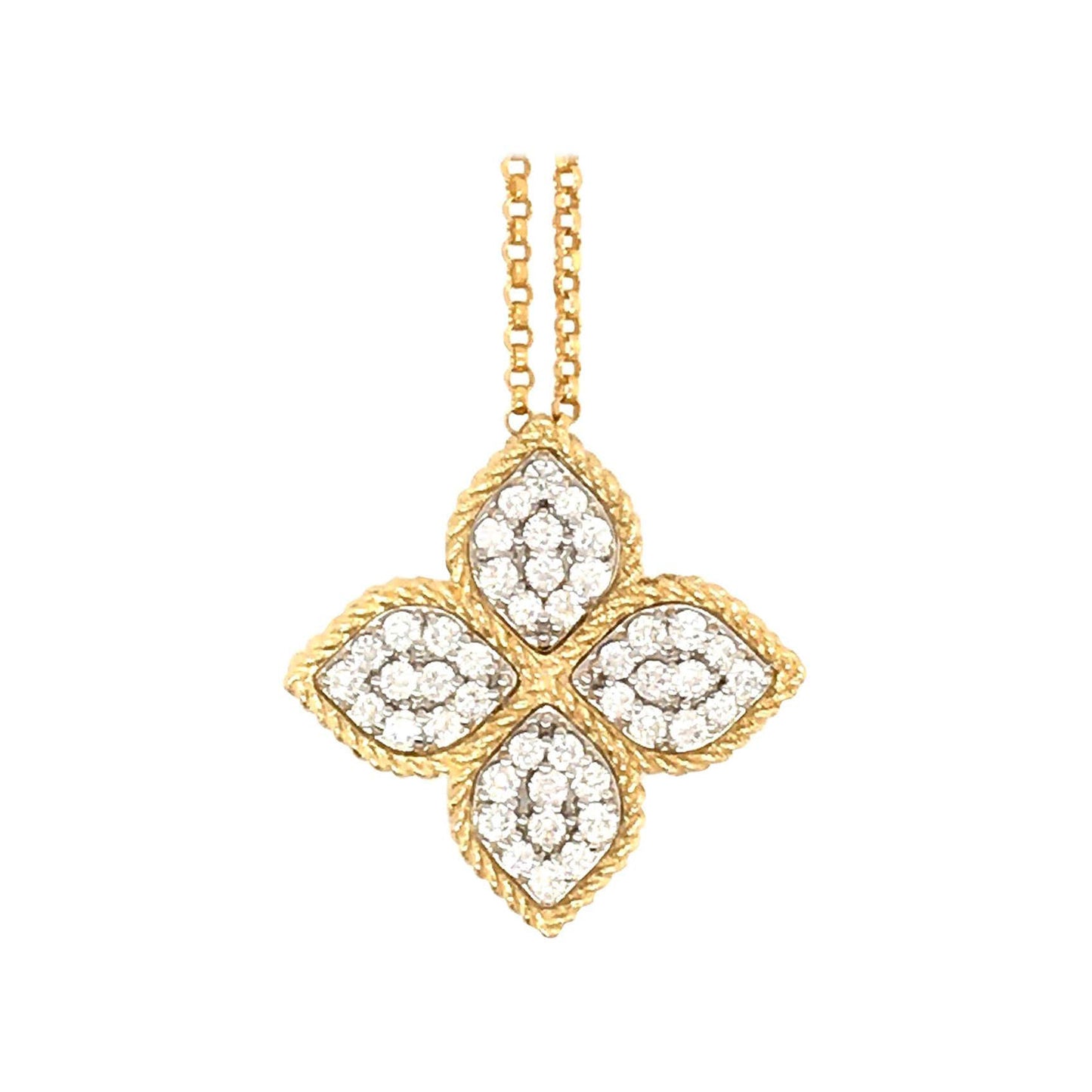 LBT-ADR777CL0652 20MM扭绳四叶草镶钻吊坠