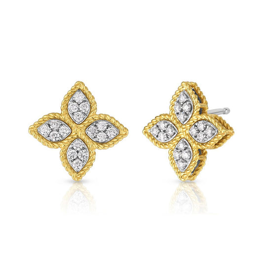 LBT-LD447518扭绳四叶草梅花镖光金耳钉