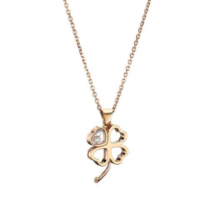 XB-797862-1001 Four-leaf clover single diamond heart-shaped hollow glass pendant