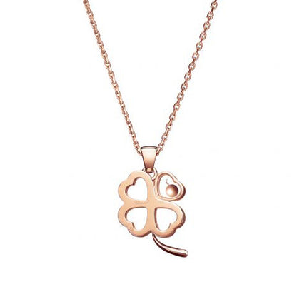 XB-797862-1001 Four-leaf clover single diamond heart-shaped hollow glass pendant