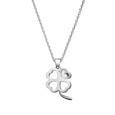 XB-797862-1001 Four-leaf clover single diamond heart-shaped hollow glass pendant