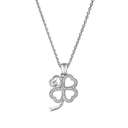 XB-797862-1003 Four-leaf clover half-diamond heart-shaped glass pendant