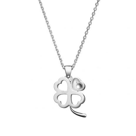 XB-797862-1003 Four-leaf clover half-diamond heart-shaped glass pendant