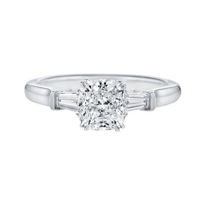 HW-RGDPCU010TB double shoulder trapezoid ring, crossed four claws, bright gold arms