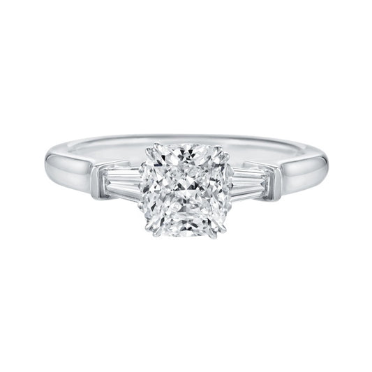 HW-RGDPCU010TB double shoulder trapezoid ring, crossed four claws, bright gold arms