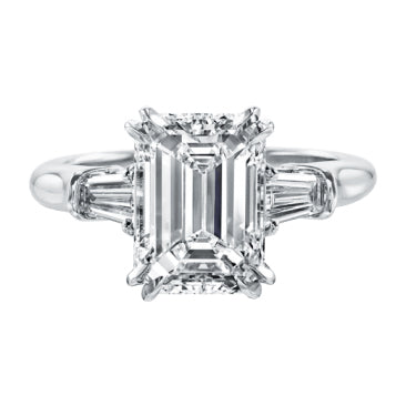 HW-RGDPEC010TB-1+2 cushion ring, small octagonal trapezoid diamond ring (9.5x7.01x4.64mm)