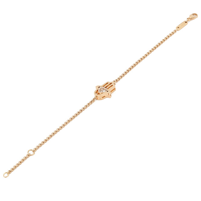 XB-857864-1001 light gold palm single diamond glass bracelet