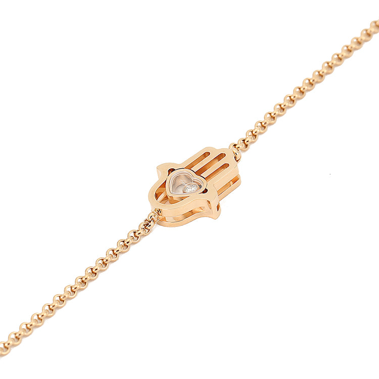 XB-857864-1001 light gold palm single diamond glass bracelet