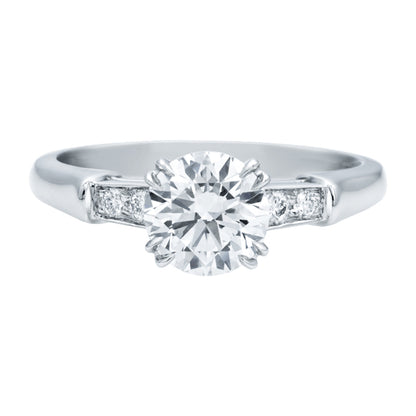 HW-RGD97848540-1+2 round diamond ring-2, diamonds on both shoulders, eight claws