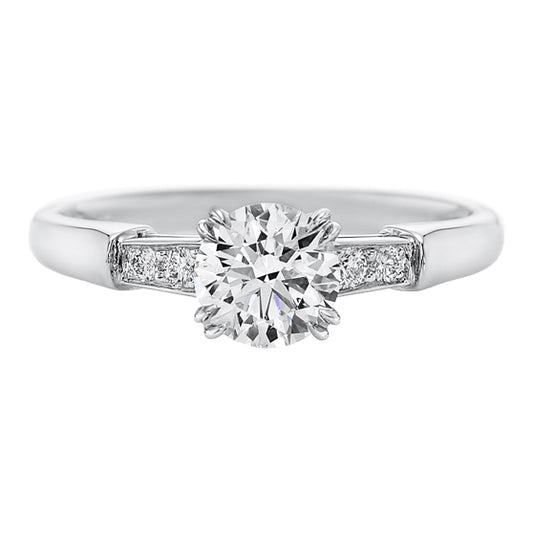 HW-RGD97848540-1+2 round diamond ring-2, diamonds on both shoulders, eight claws