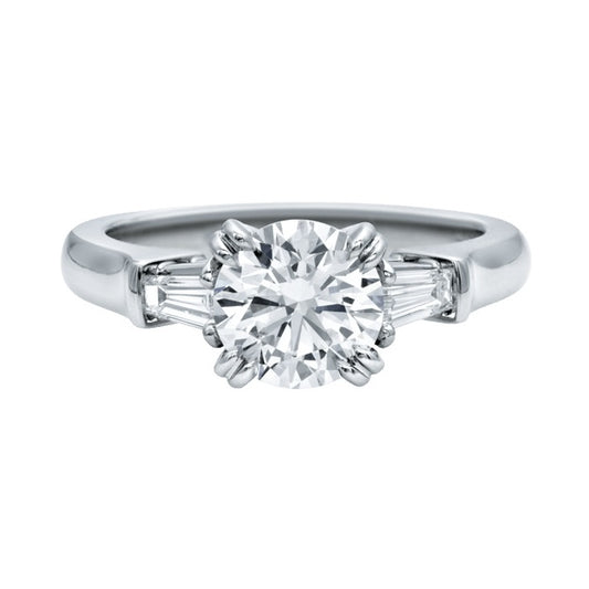 HW-RGD59497896-1+2 round diamond ring, shoulder square inlay