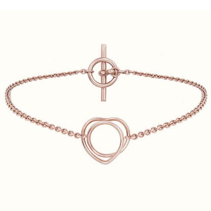 AiHshi-H119415B light gold heart-shaped bracelet