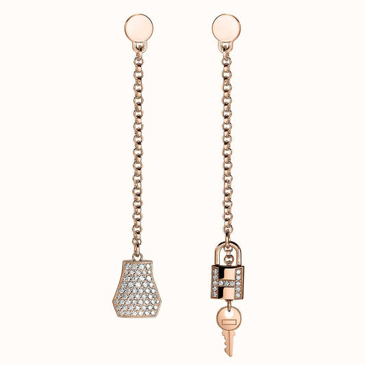 AHS-H220550B key lock long earrings