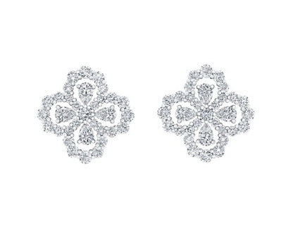 HW-EADPRPMEL4C stone four-leaf clover earrings
