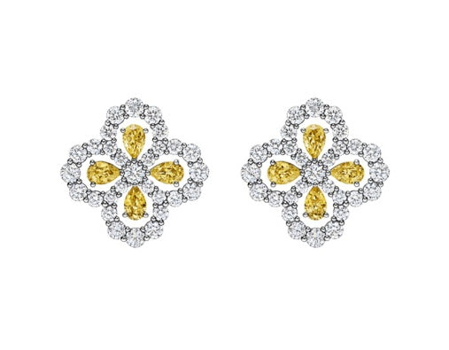 HW-EADPRPMEL4C stone four-leaf clover earrings
