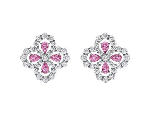 HW-EADPRPMEL4C stone four-leaf clover earrings