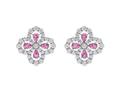 HW-EADPRPMEL4C stone four-leaf clover earrings