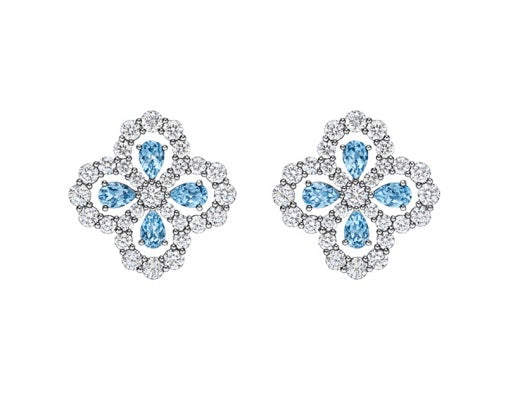 HW-EADPRPMEL4C stone four-leaf clover earrings