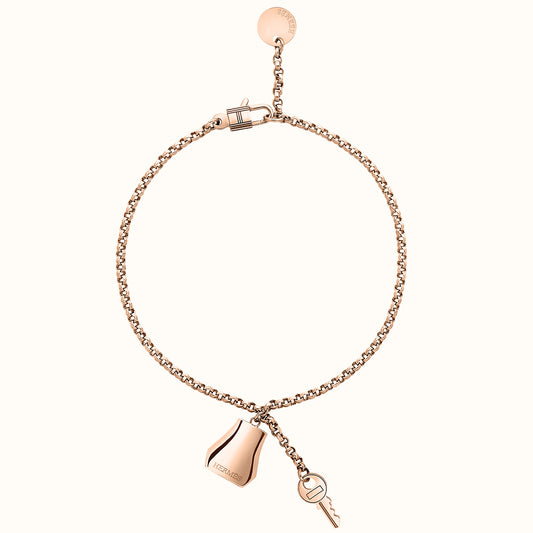 AHS-H220467B light gold key lock bracelet