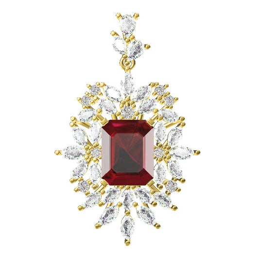 GLF-6507520 octagonal ruby ​​secondary stone water drop horse eye