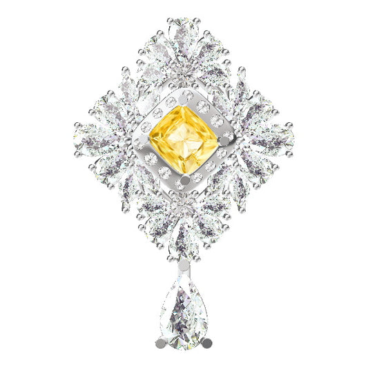 GLF-1837595 diamond-shaped surrounding stone water drop pendant