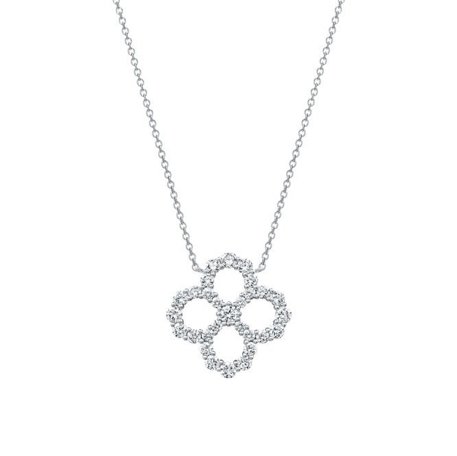 HW-PEDPRDMEL4O surrounding stone hollow four-leaf clover pendant guest version