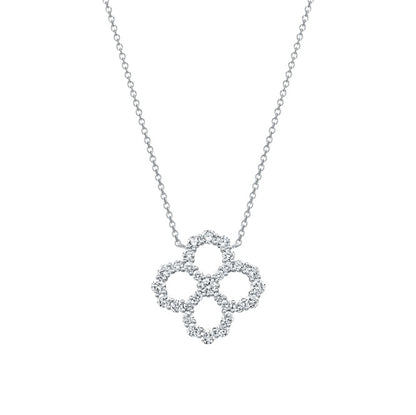 HW-PEDPRDMEL4O surrounding stone hollow four-leaf clover pendant guest version