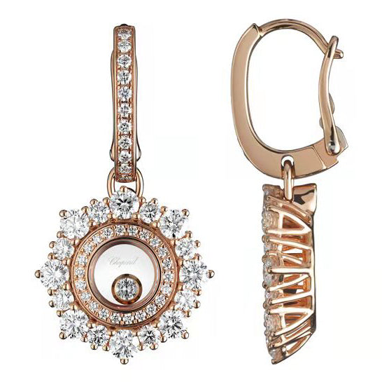 XB-839463-5001 round size stone glass earrings