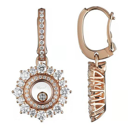 XB-839463-5001 round size stone glass earrings