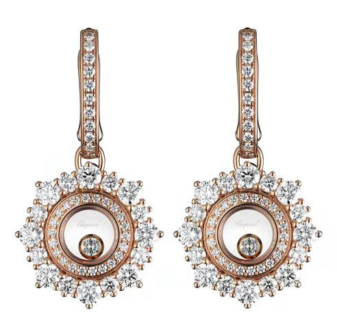 XB-839463-5001 round size stone glass earrings