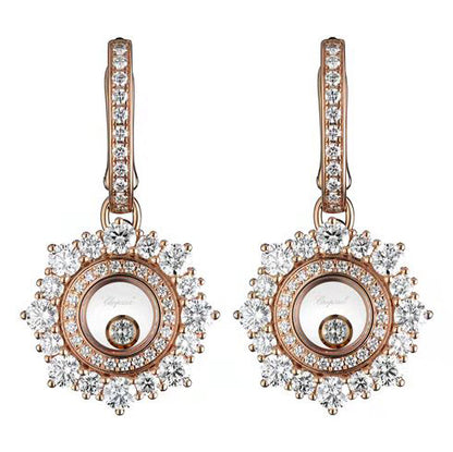 XB-839463-5001 round size stone glass earrings