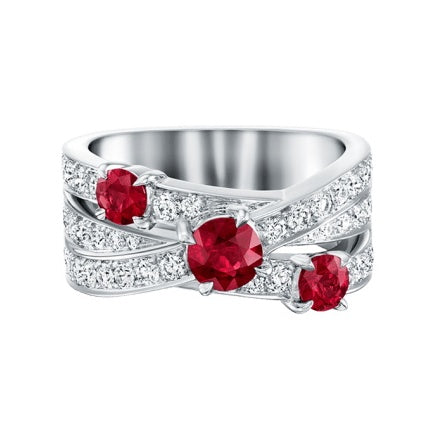 HW-JZ66495489 ruby ​​intertwined ring