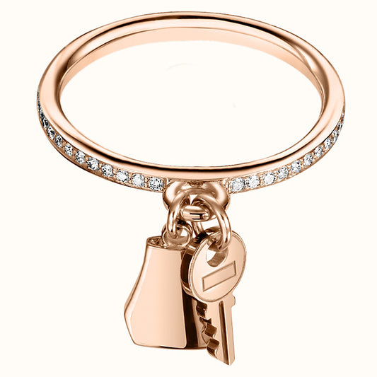 AiHshi-H220654B light gold bag key half-set straight arm ring 11.5#