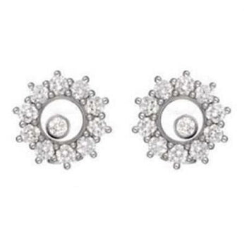 XB-ES941244 claw set round stone earrings