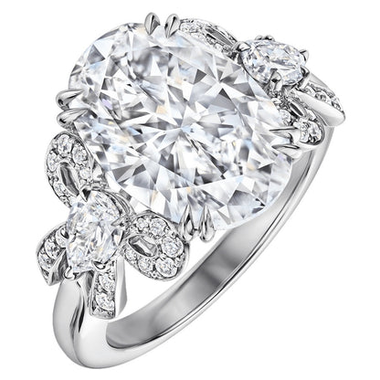 HW-RGDPOV050UB10 octagonal egg-shaped butterfly diamond ring