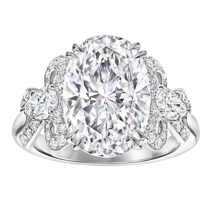 HW-RGDPOV050UB10 octagonal egg-shaped butterfly diamond ring