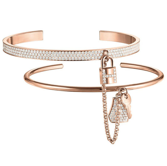 AiHshi-H170211B round bar key lock full diamond bracelet 16#