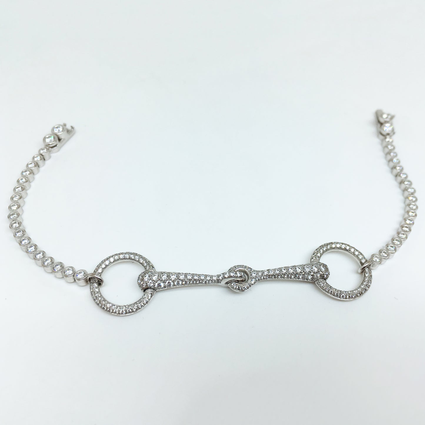 爱H仕-H285635B客版圆形拉环组合钻石手链（链长16.3cm）