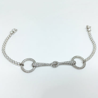 爱H仕-H285635B客版圆形拉环组合钻石手链（链长16.3cm）