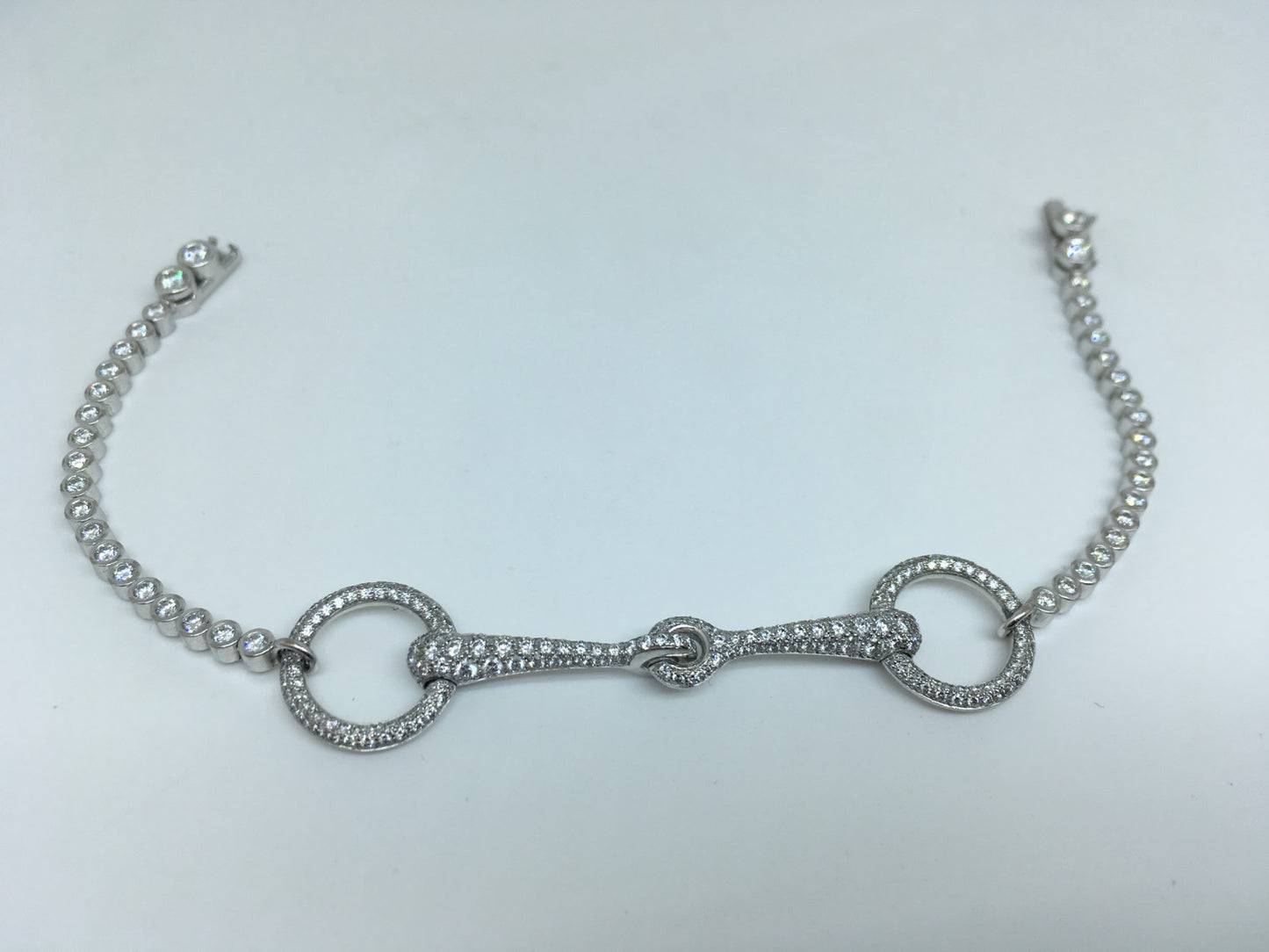 爱H仕-H285635B客版圆形拉环组合钻石手链（链长16.3cm）
