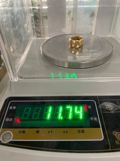 XNE-J10818 11mm宽版光金叉叉戒指客版