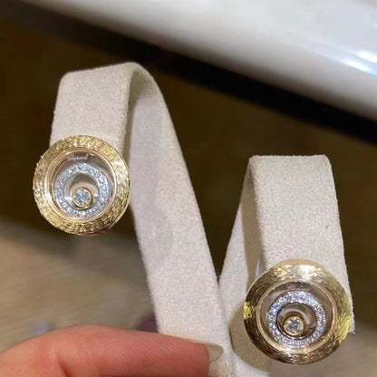 XB-ES814724 single circle diamond earrings