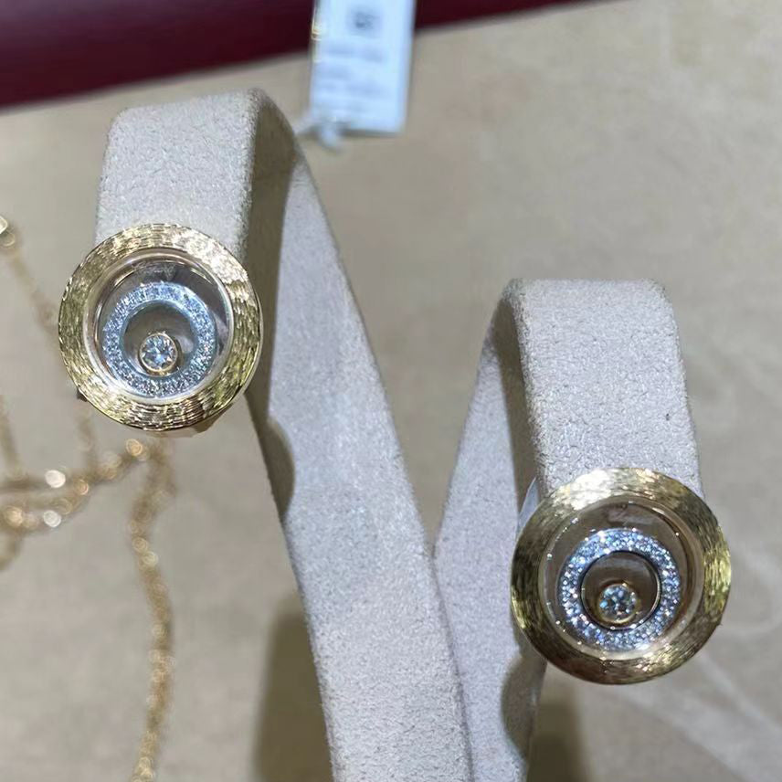 XB-ES814724 single circle diamond earrings