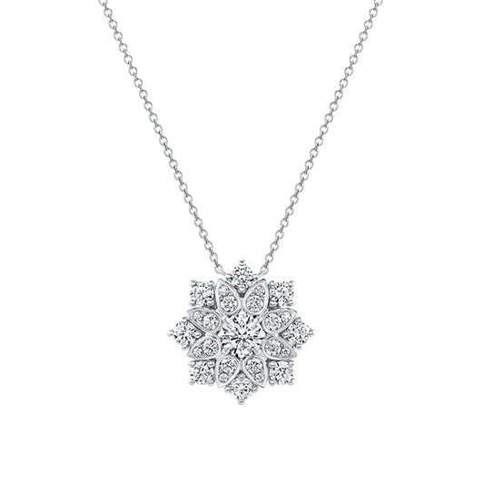 HW-PEDPDE003LTC hibiscus brocade cluster small diamond bolt chain pendant water drop snowflake small size